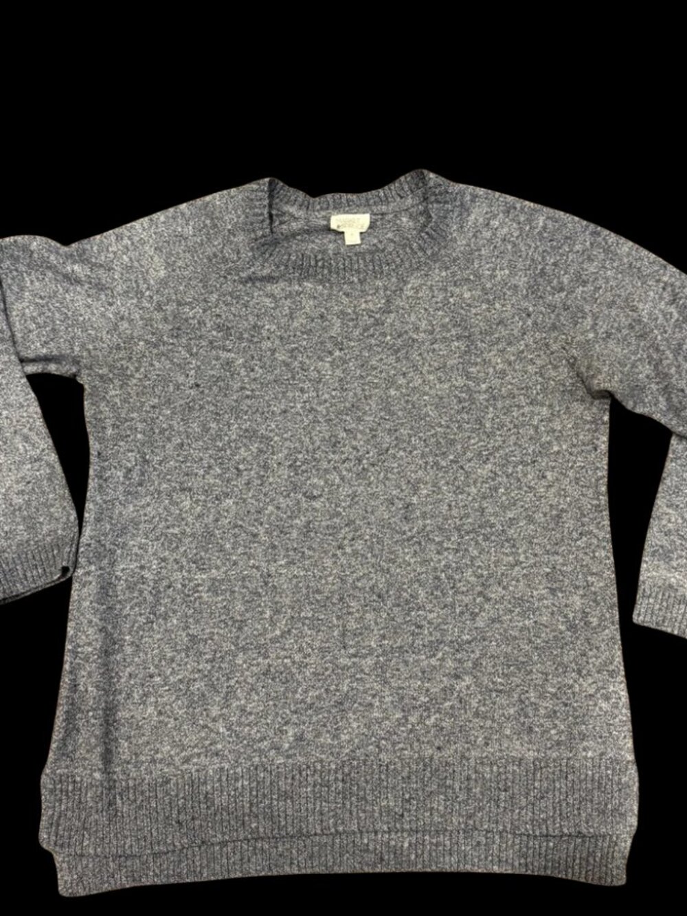 Market & Spruce Heathered Blue/Grey Casual Fall Sweater; 1X